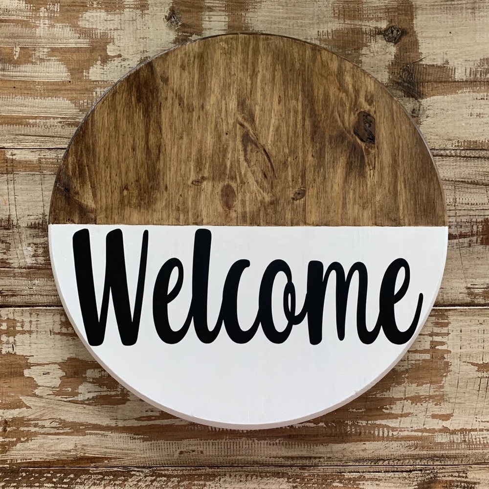 Wood Welcome sign